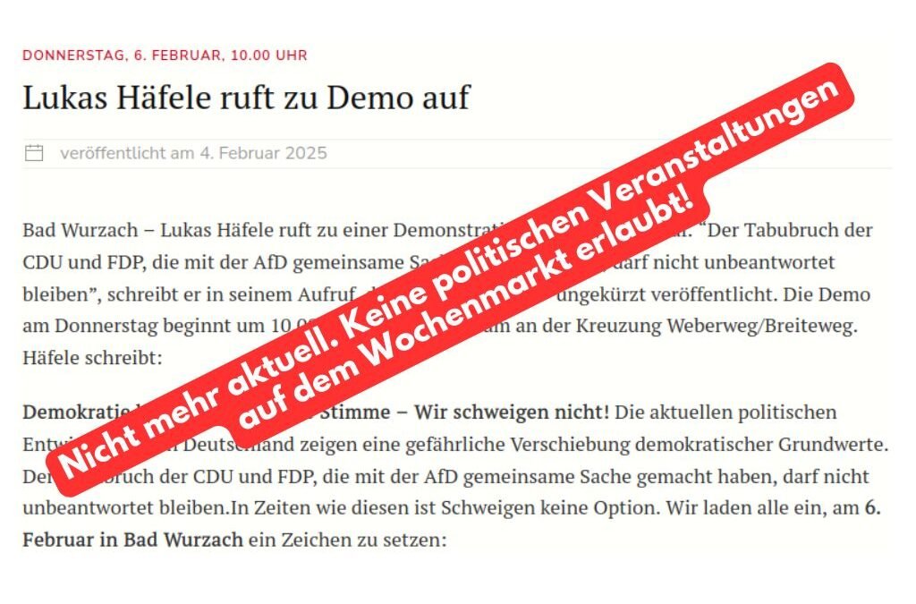 Nicht mehr aktuell! Lukas Häfele ruft zu Demo auf