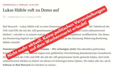 Nicht mehr aktuell! Lukas Häfele ruft zu Demo auf